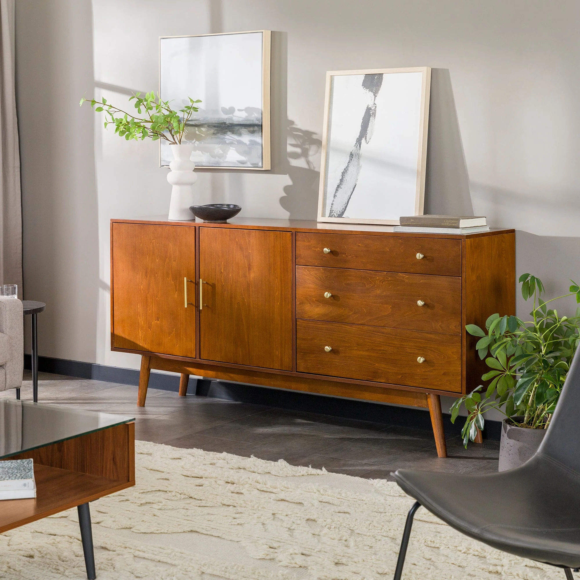 Mid-Century 70 Modern Console Buffet Sideboard