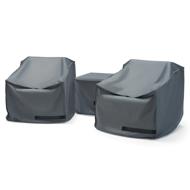 Cannes 3 Piece Polyester Outdoor Patio Club Chair Deluxe Furniture Cover - Grey