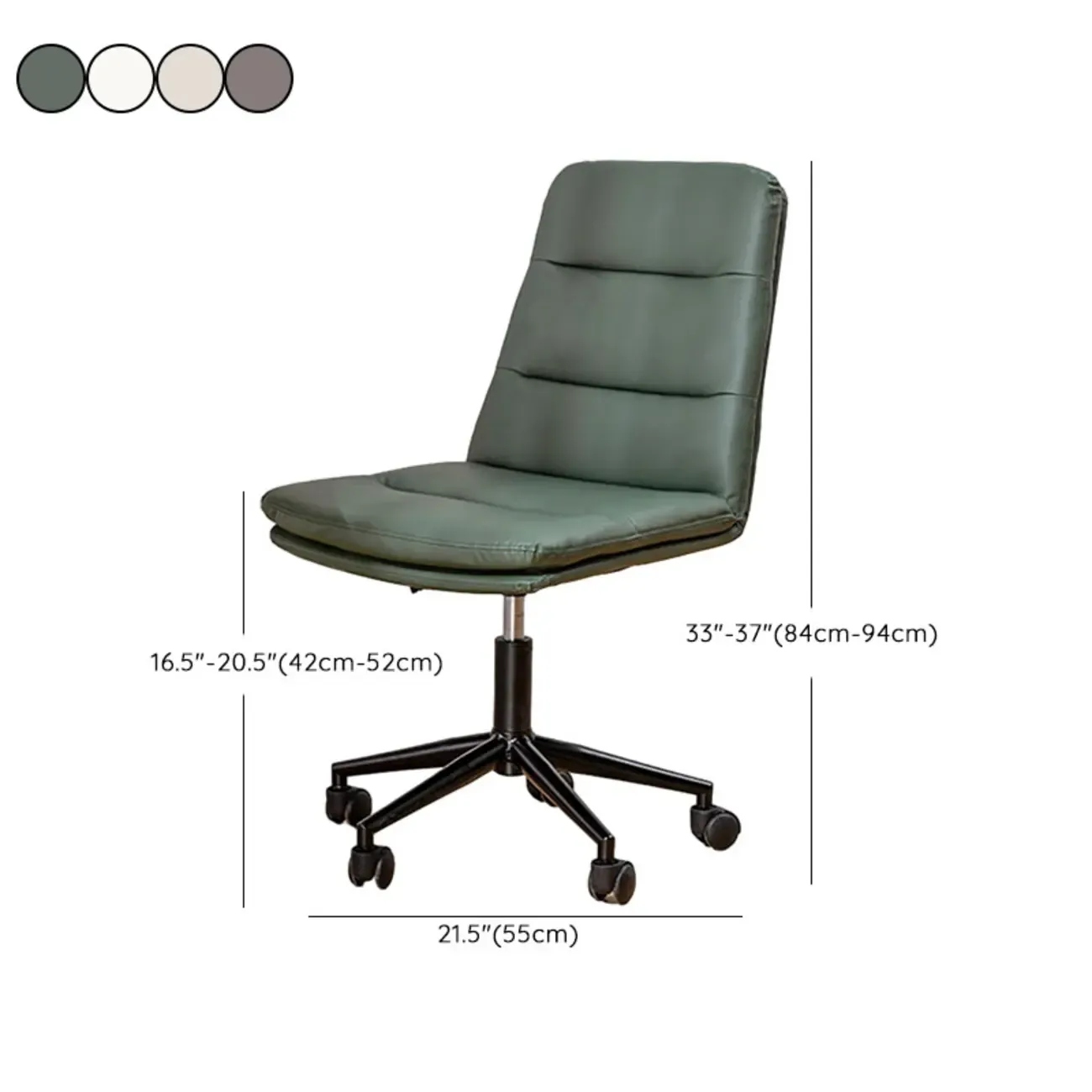 Elegant White Leather Ergonomic Swivel Office Chair