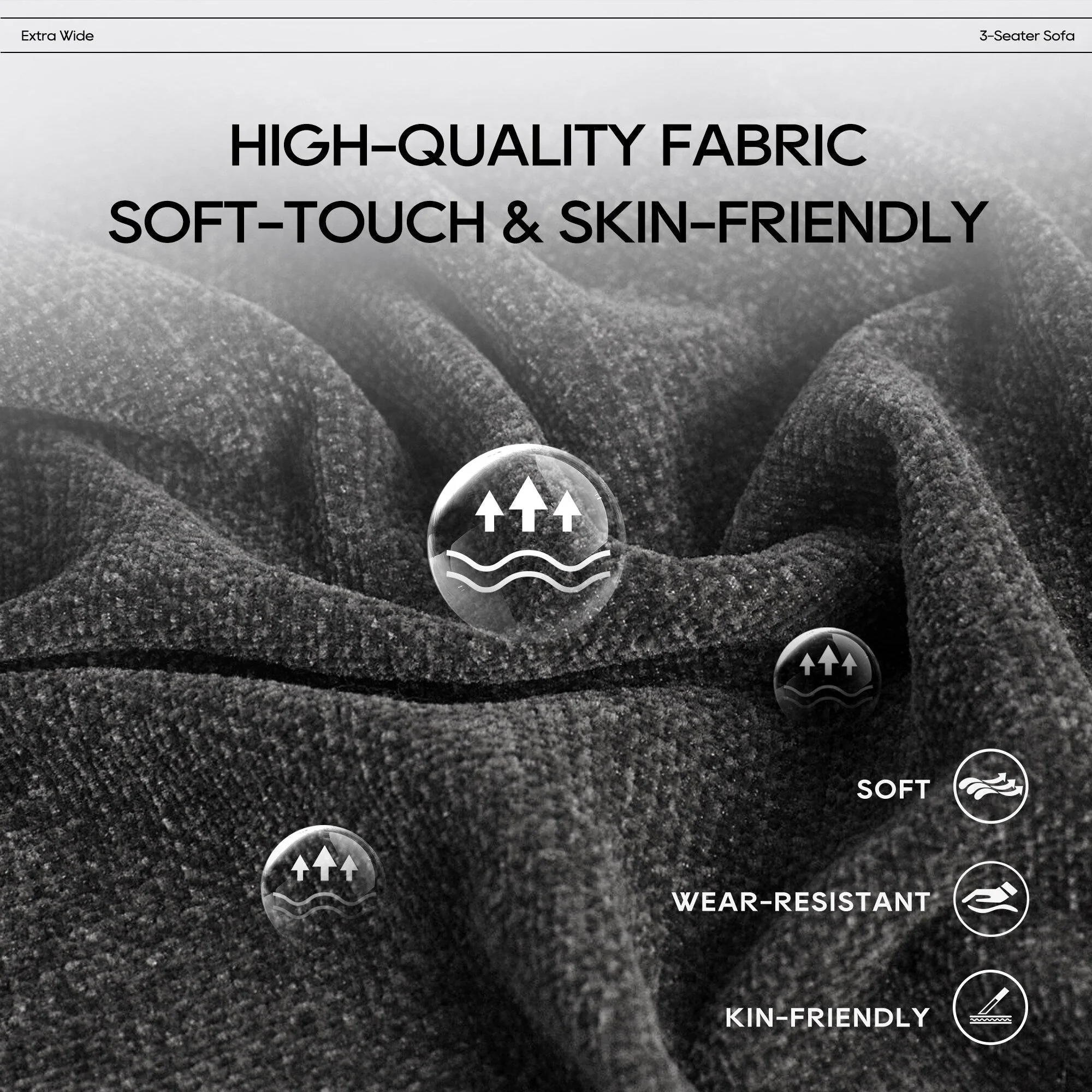 Cloud Modular Sofa Sectional 144 with Ottoman - Plush Chenille Fabric Living Room Couch