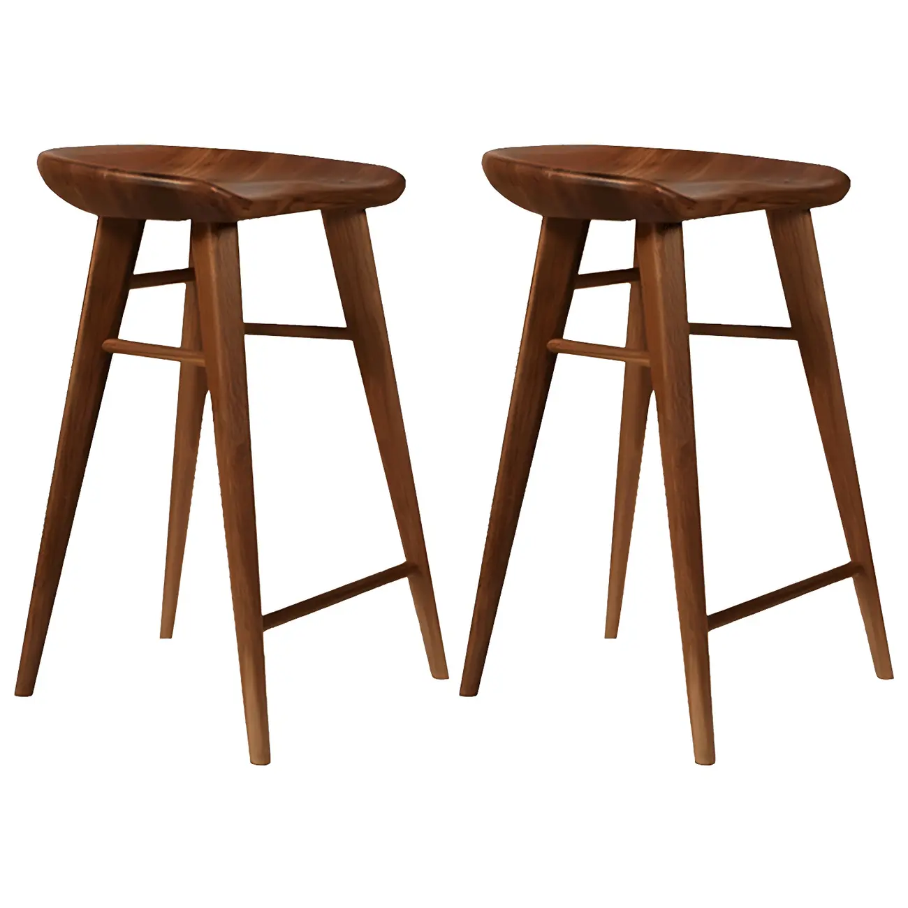 Counter Height Modern Wood Backless Bar Stool