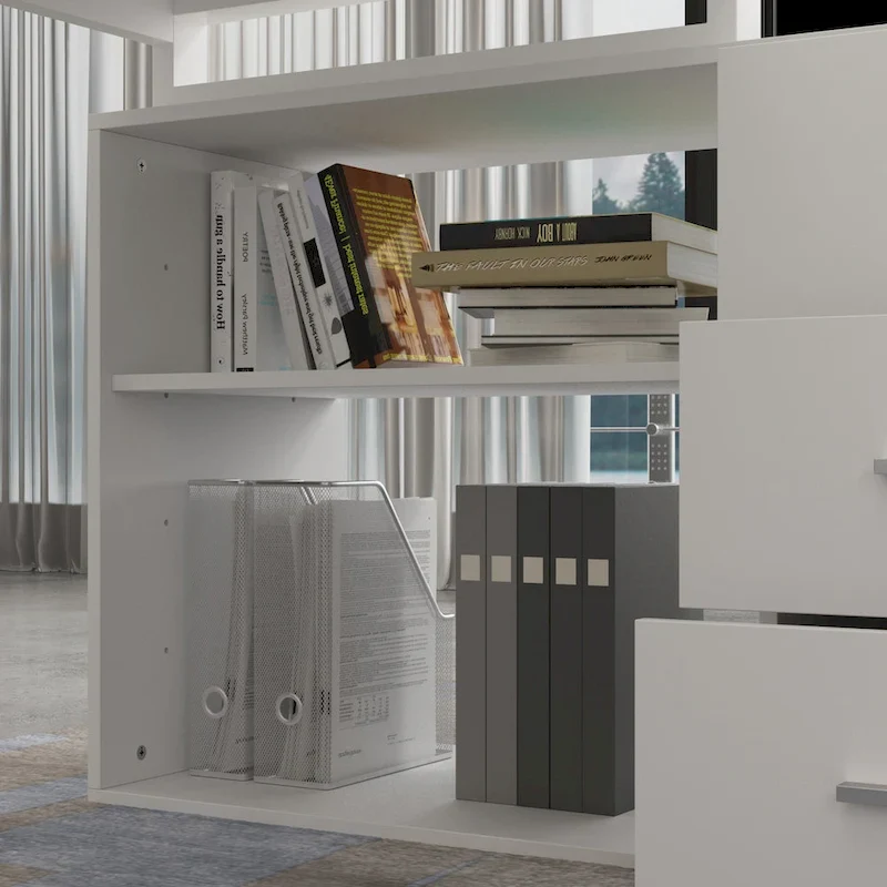 Timechee 55-inch L Shaped Office Computer Desk w/ Drawers