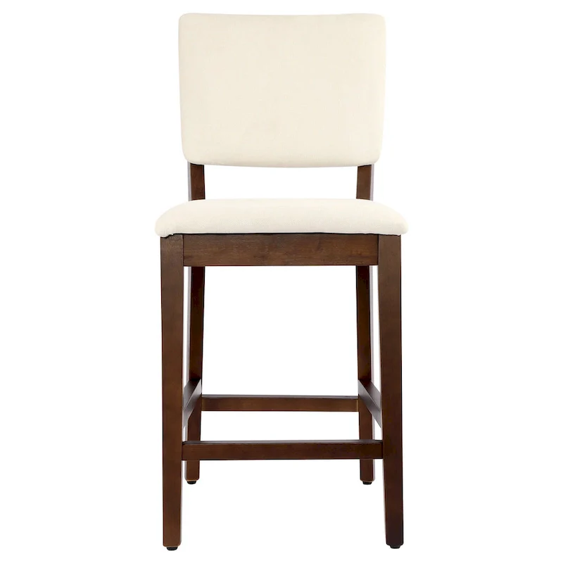 23 Inches Farmhouse Upholstered Counter Height Bar Stools with Back Set of 2