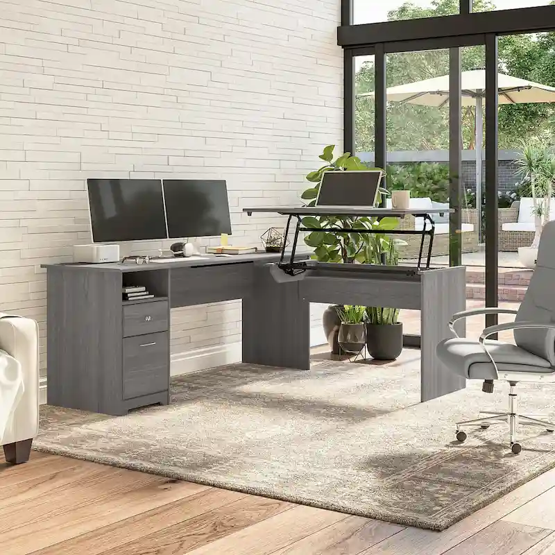 72W 3-position L-shaped Sit to Stand Desk by Bush Furniture