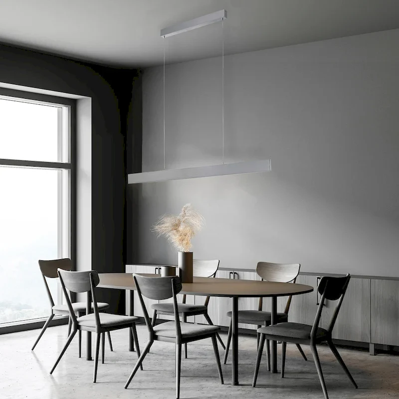 Strick & Bolton Eugene Brushed Aluminum Metal Linear LED Pendant