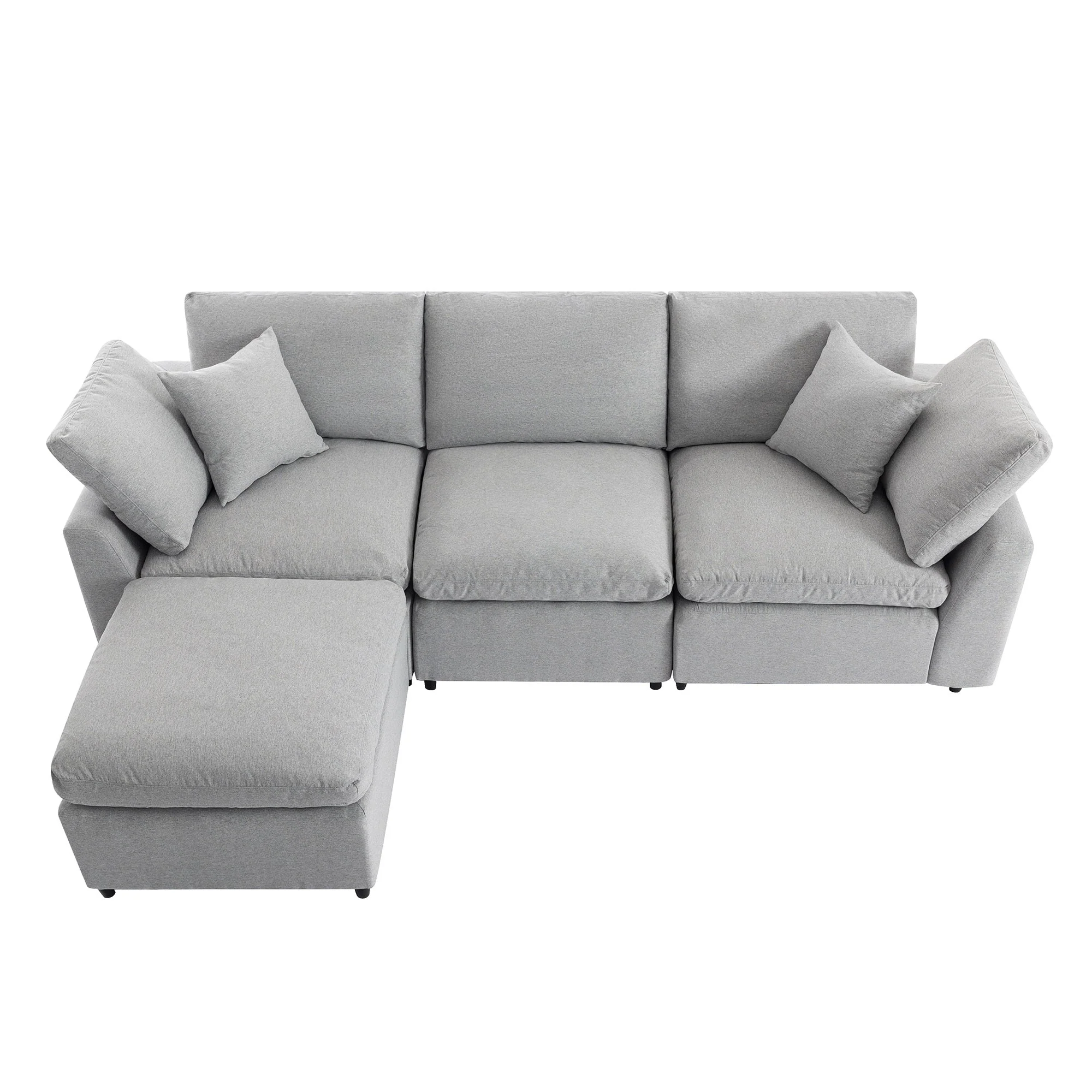 Walker Edison | Down Filled Convertible Sectional Sofa with Reversible Chaise