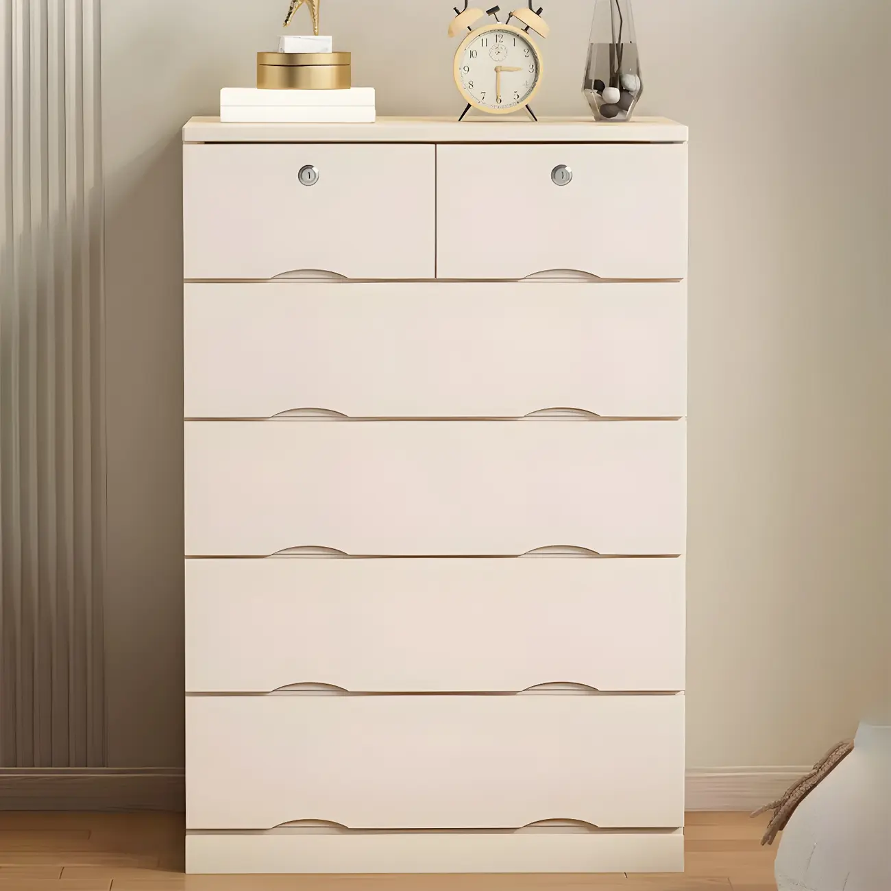Stylish White Wooden Dressers with Soft Close Drawers