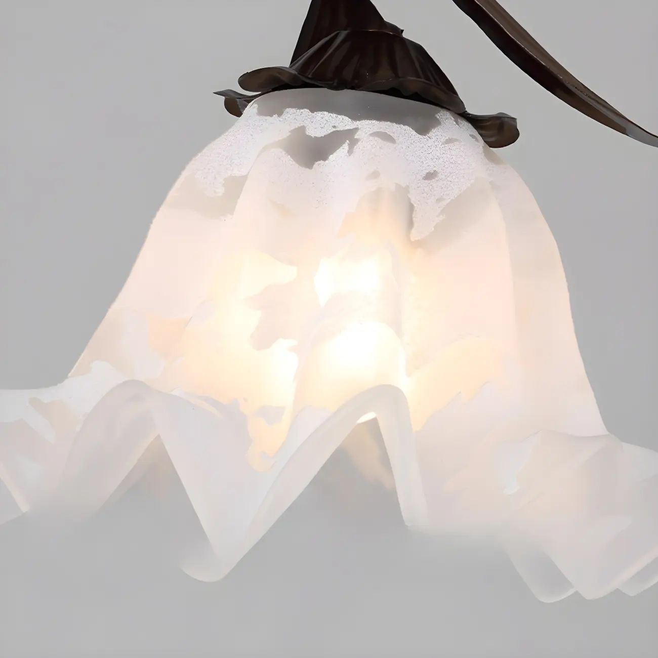 Modern White Glass Flower LED Bedside Pendant Lamp