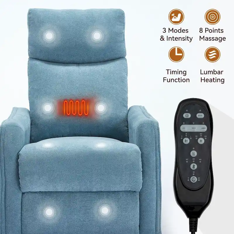 360 Swivel Rocker Recliner Chair with Massage and Lumbar Heating