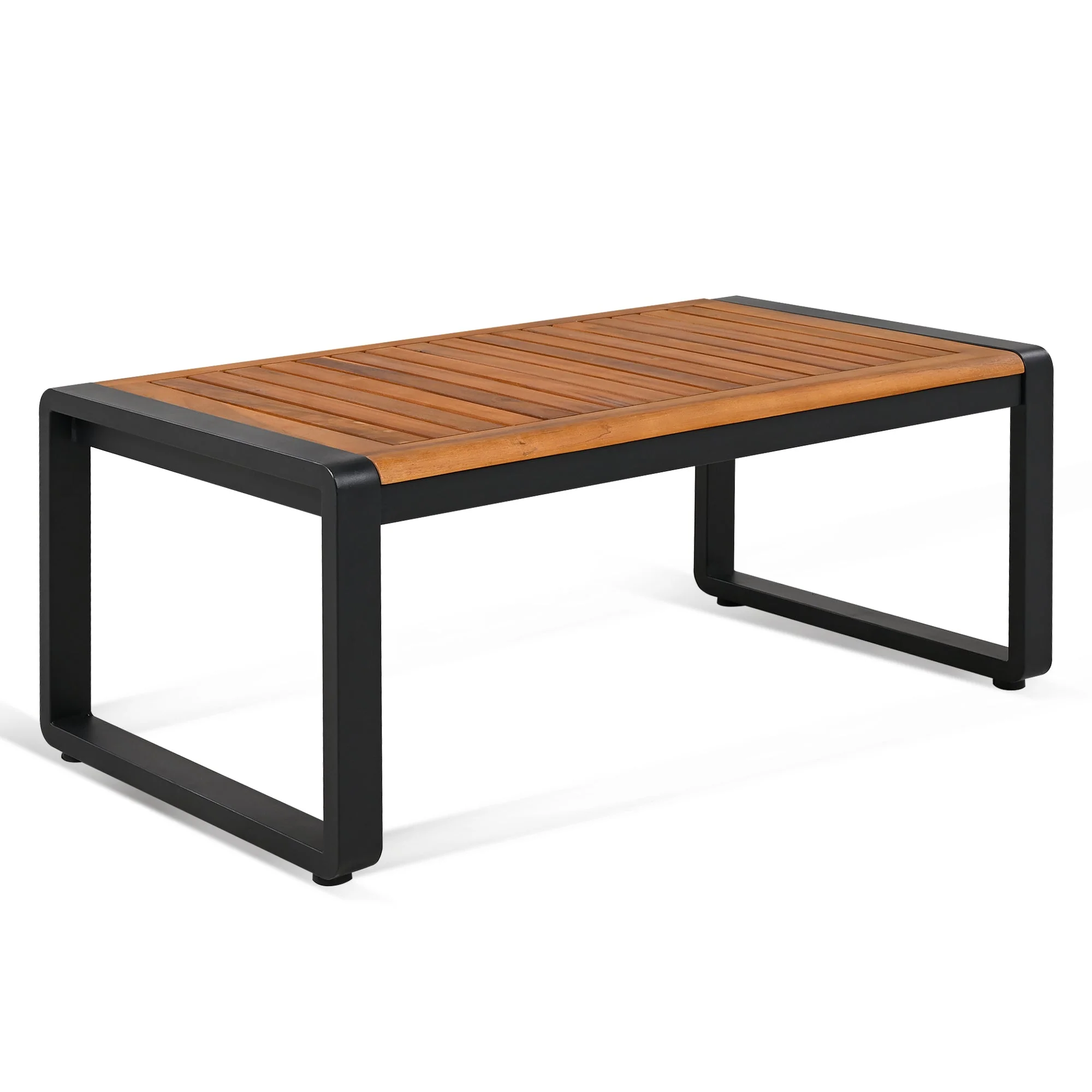 Metal and Wood Frame 4-pieces Outdoor Furniture Sofa Set