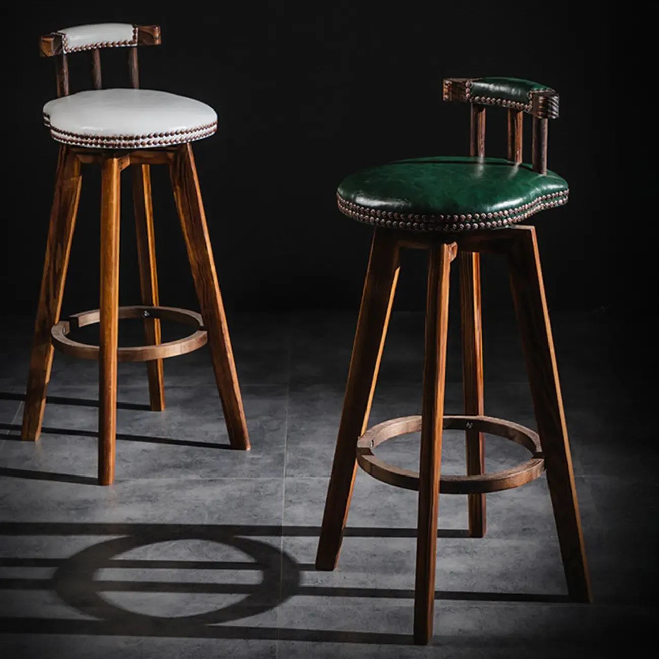 Bar Height Swivel Leather Modern Bar Stools