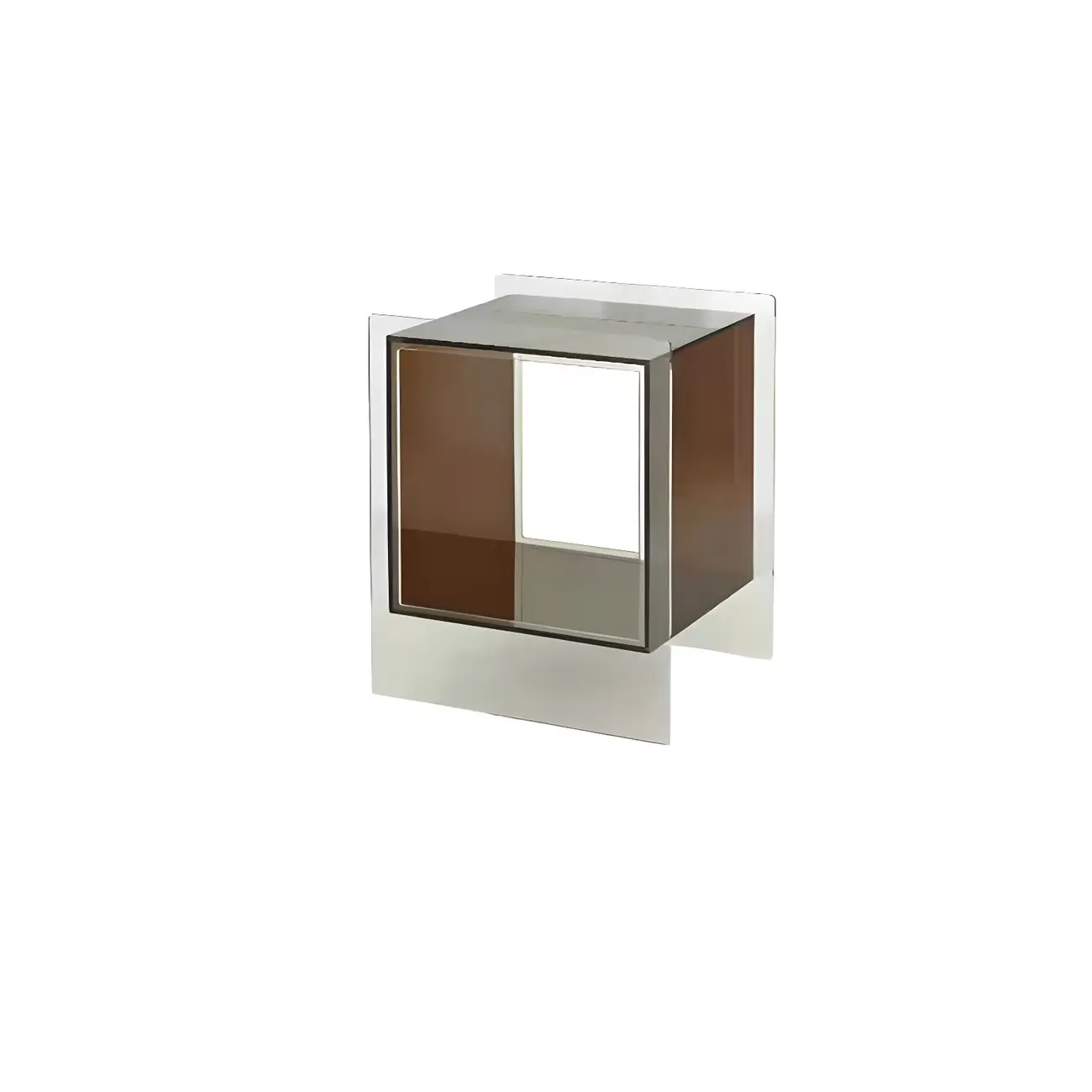 Modish Transparent Acrylic Nightstand with Open Shelf & Wheels