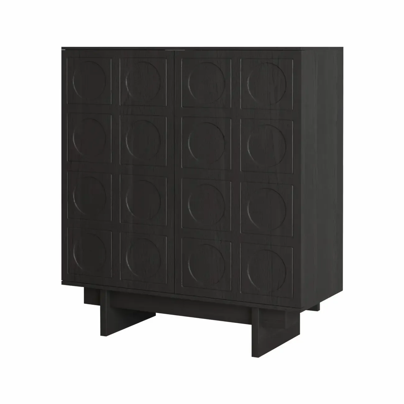 Modern Brown Sideboard with Adjustable Shelves & Cabinets