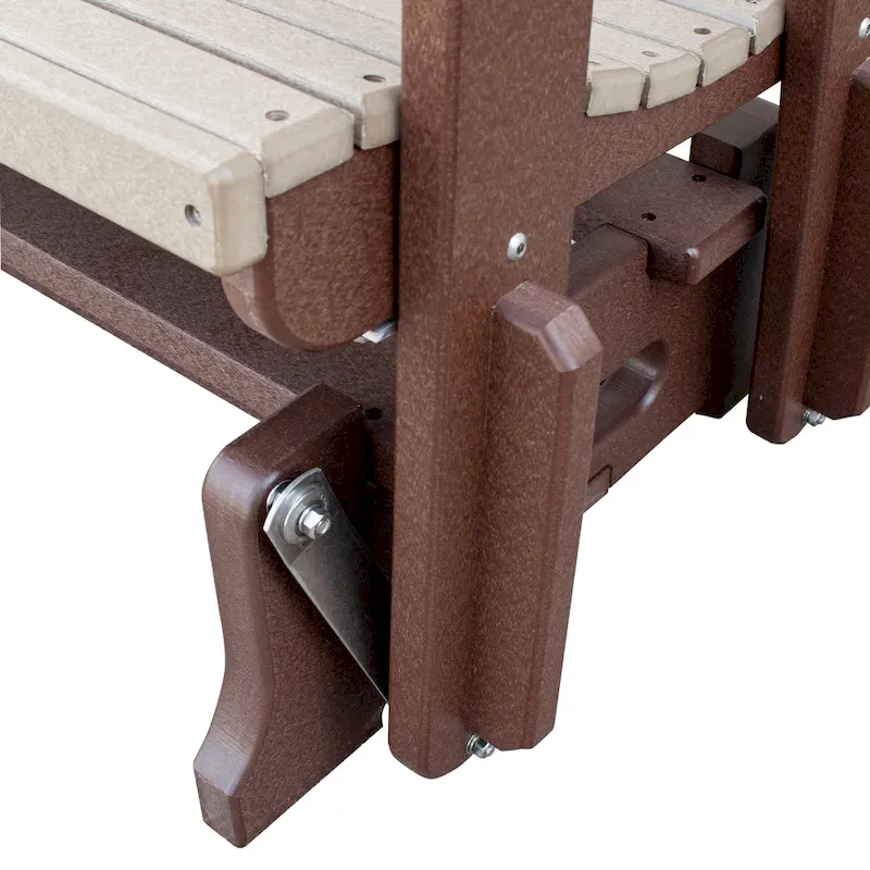 American Furniture Classics Two Seat Fan Back Glider with Drop Down Table/Cup Holder - N/A