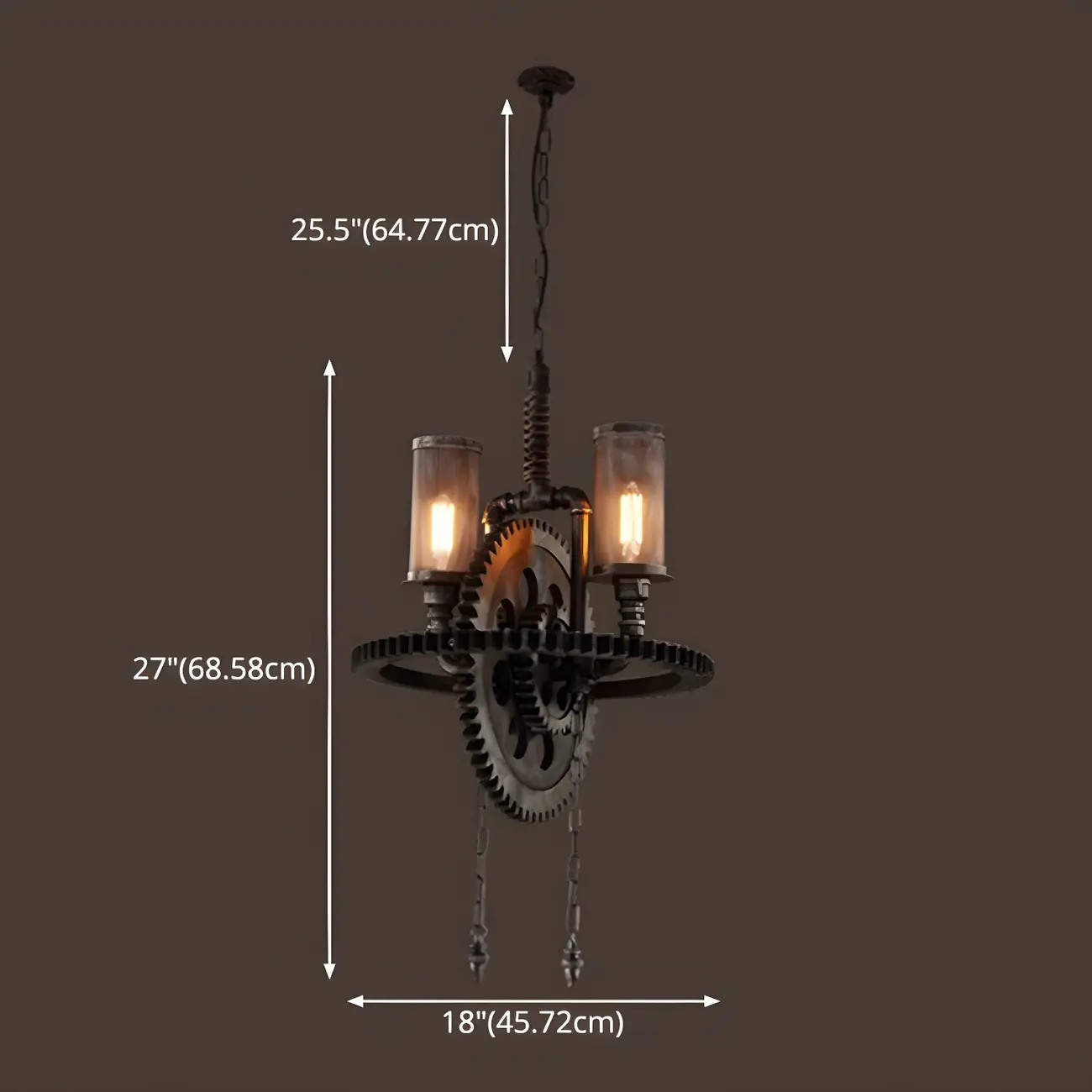 Black Metal Gear Industrial Steampunk Chandelier