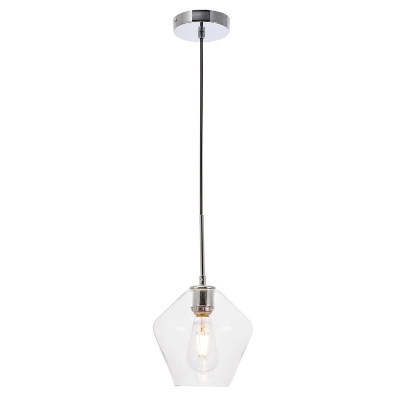 Elegant Lighting Gene Single Light 8  Wide Mini Pendant with Clear