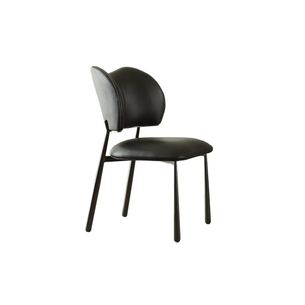 Retro Armless Faux Leather Upholstered Dining Chair