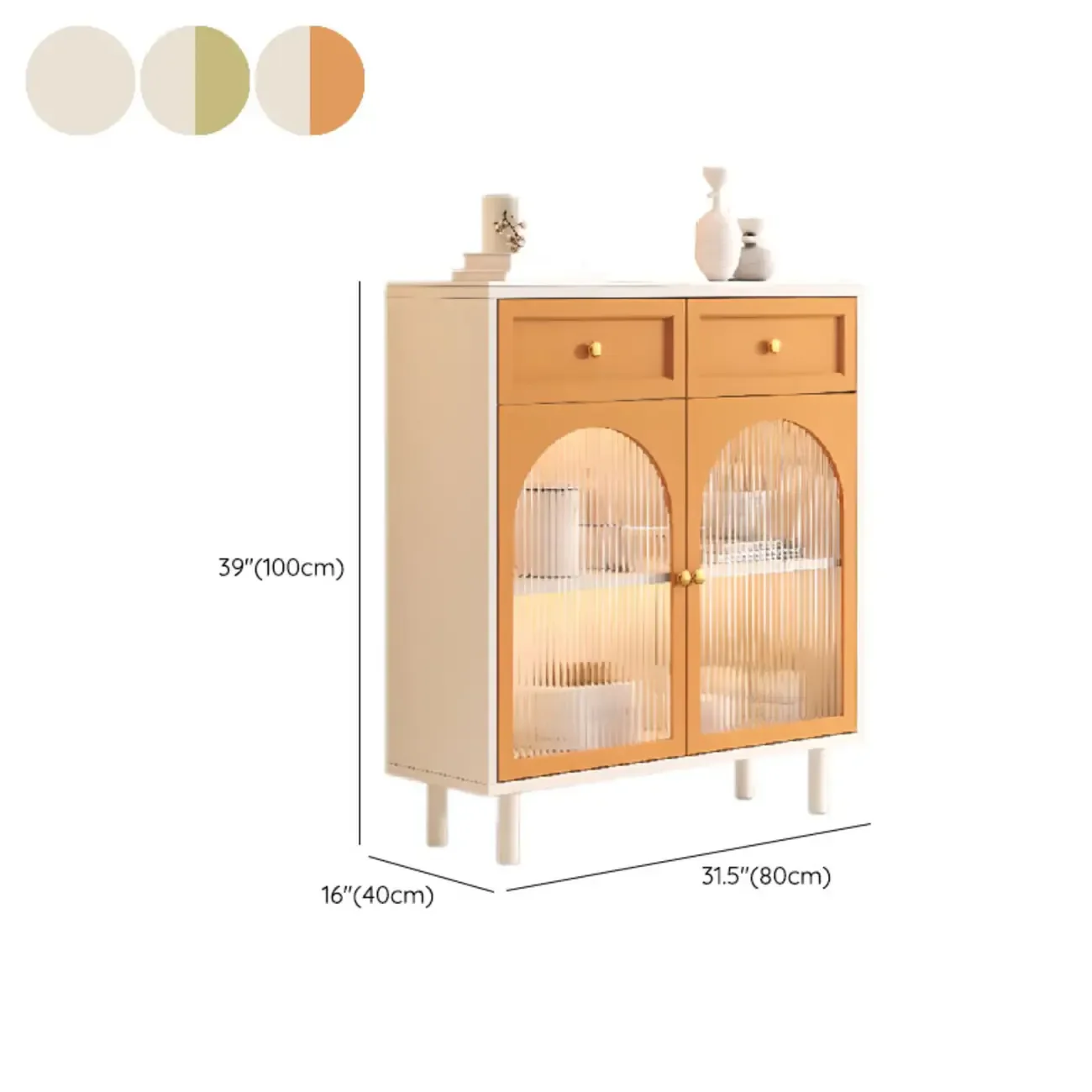 Scandinavian Wooden Kitchen Cabinet with Stone Counter Top