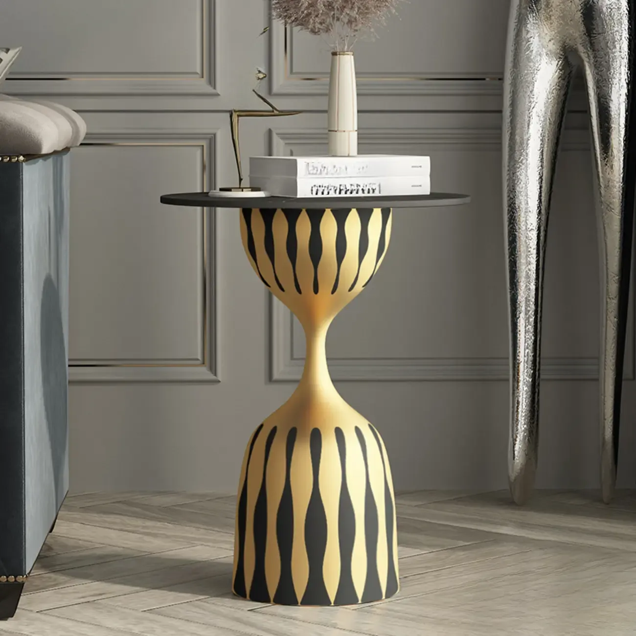 Living Room Round Marble Top Side Table