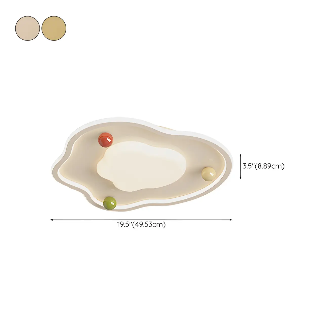 White Round Chic LED Dimmable Flush Mount Ceiling Light