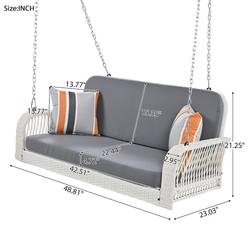 2-Seater Hanging Bench With Chains