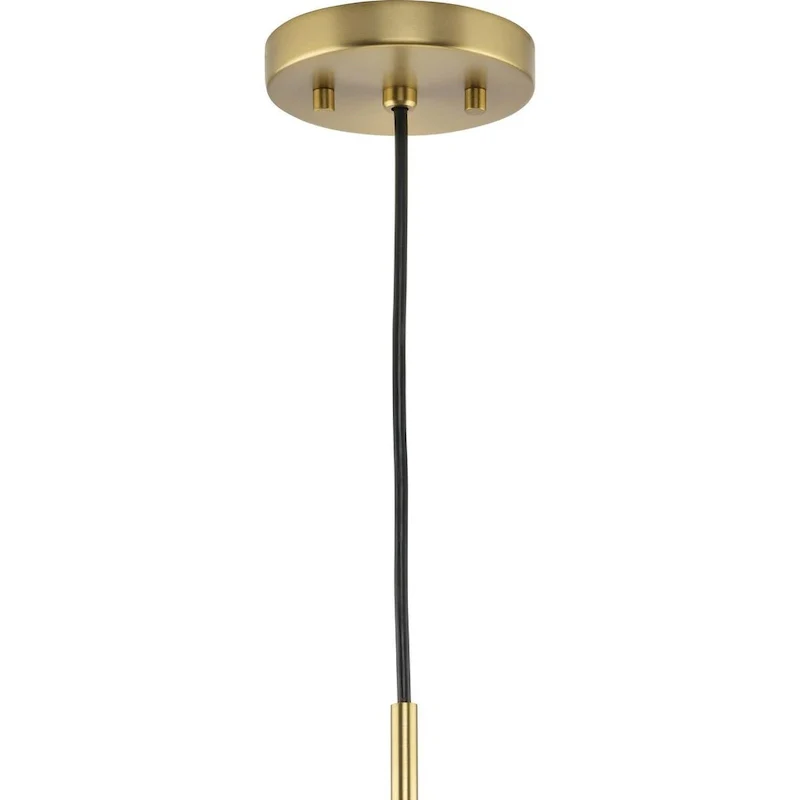 Perimeter Collection One-Light Brushed Gold Mid-Century Modern Pendant with metal Shade - 15.75 in x 15.75 in x 8.62 in