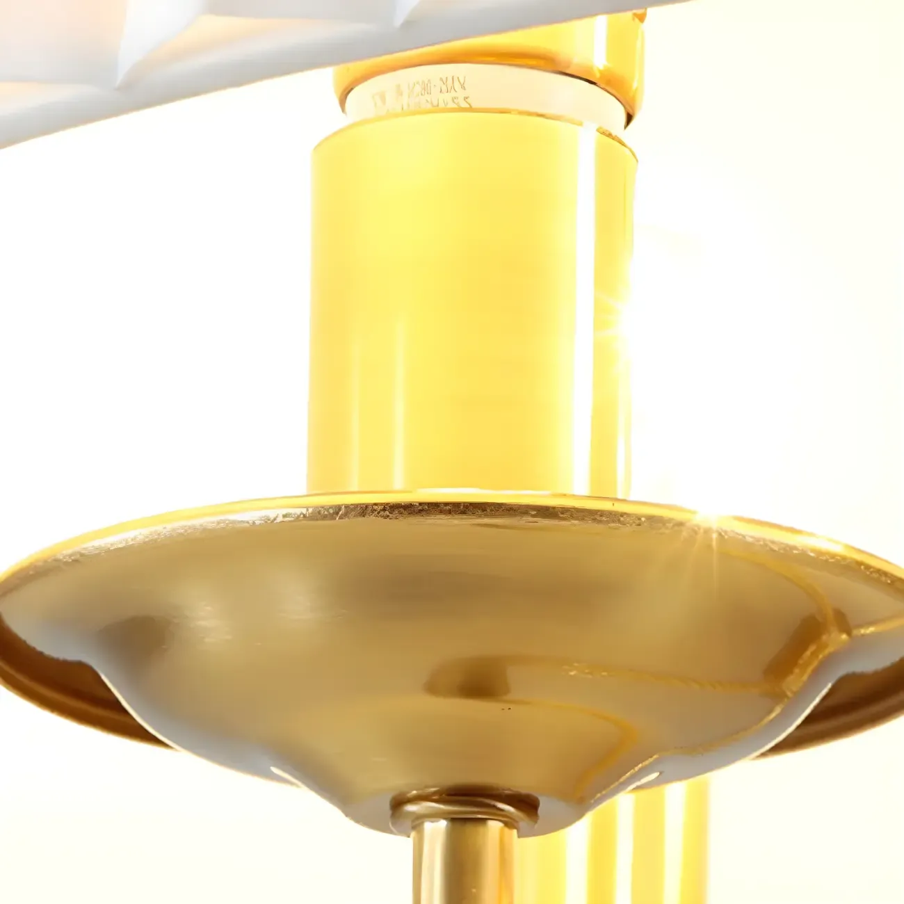 Modern Gold White Pleated Drum Chandelier Adjustable Height
