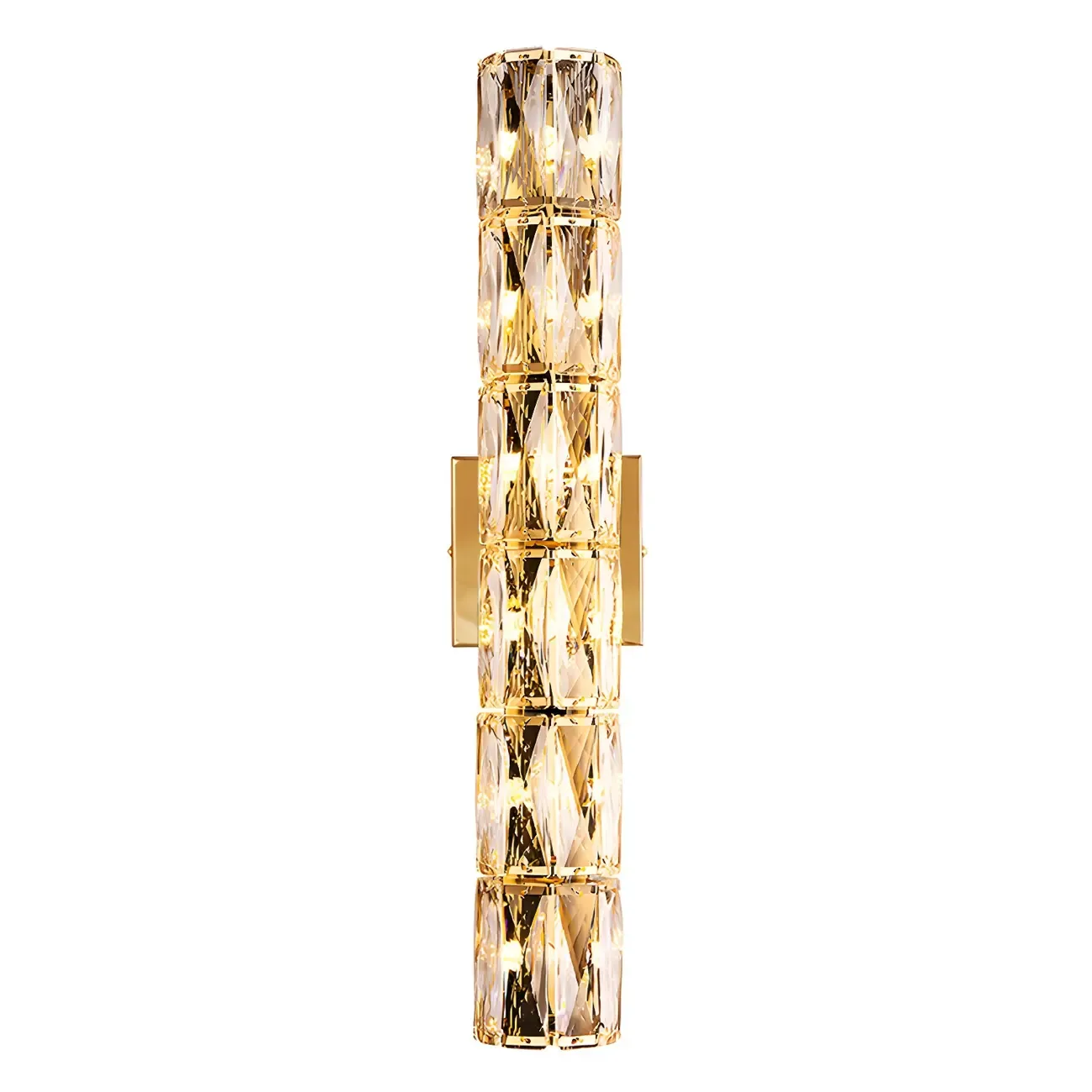 Luxury Geometric Crystal Gold Vanity Light