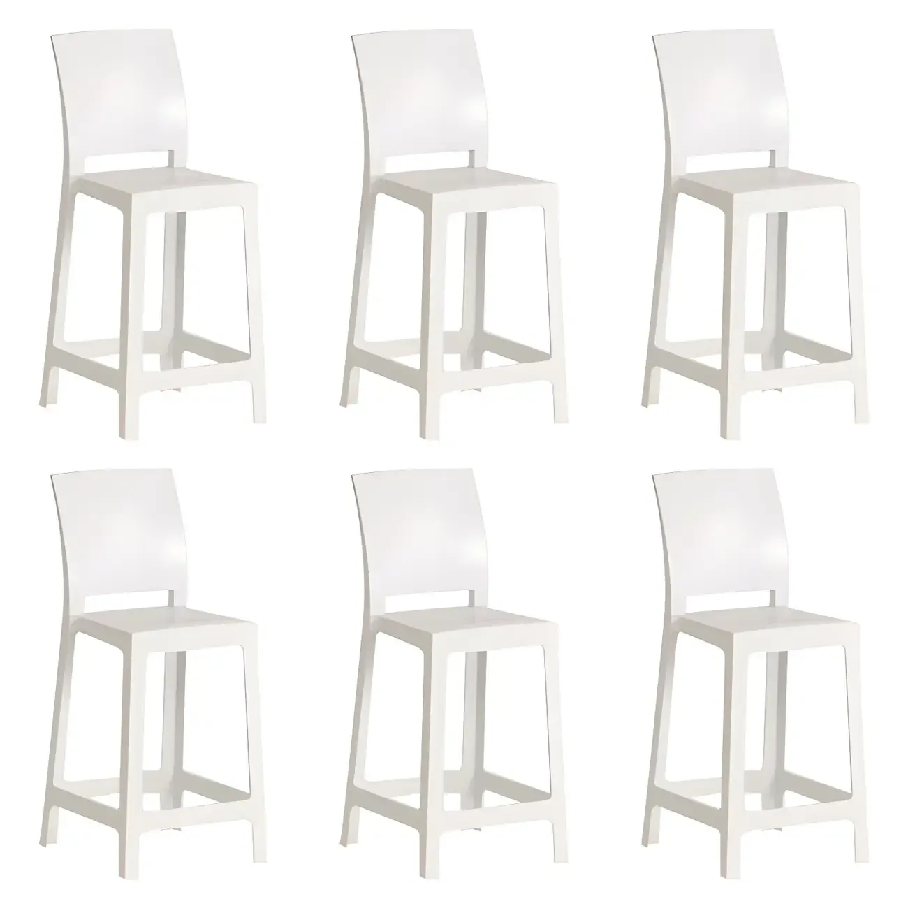 Modern Acrylic Smooth Elegant Circular Backrest Bar Stool