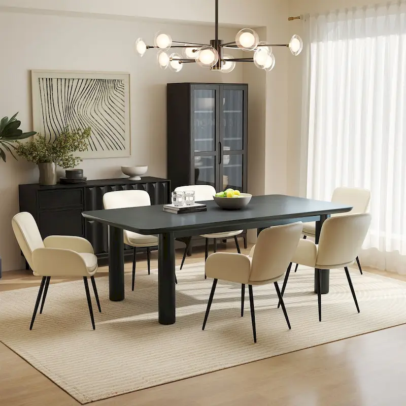 Set of 2 Cat-Scratch Resistant Dining Chairs with Gold Metal Legs