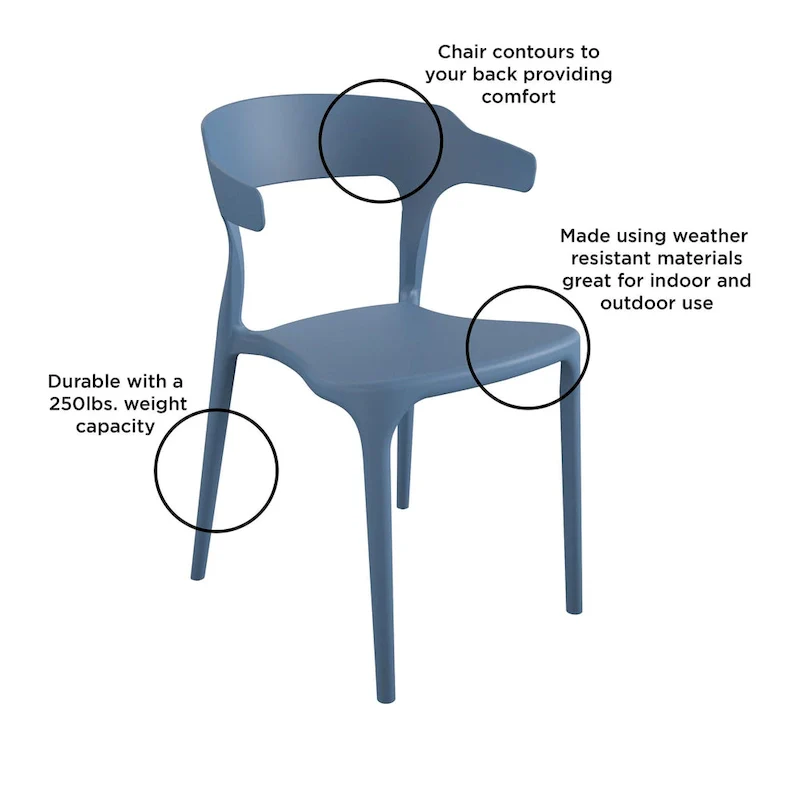 The Novogratz Poolside Felix Stackable Dining Chairs