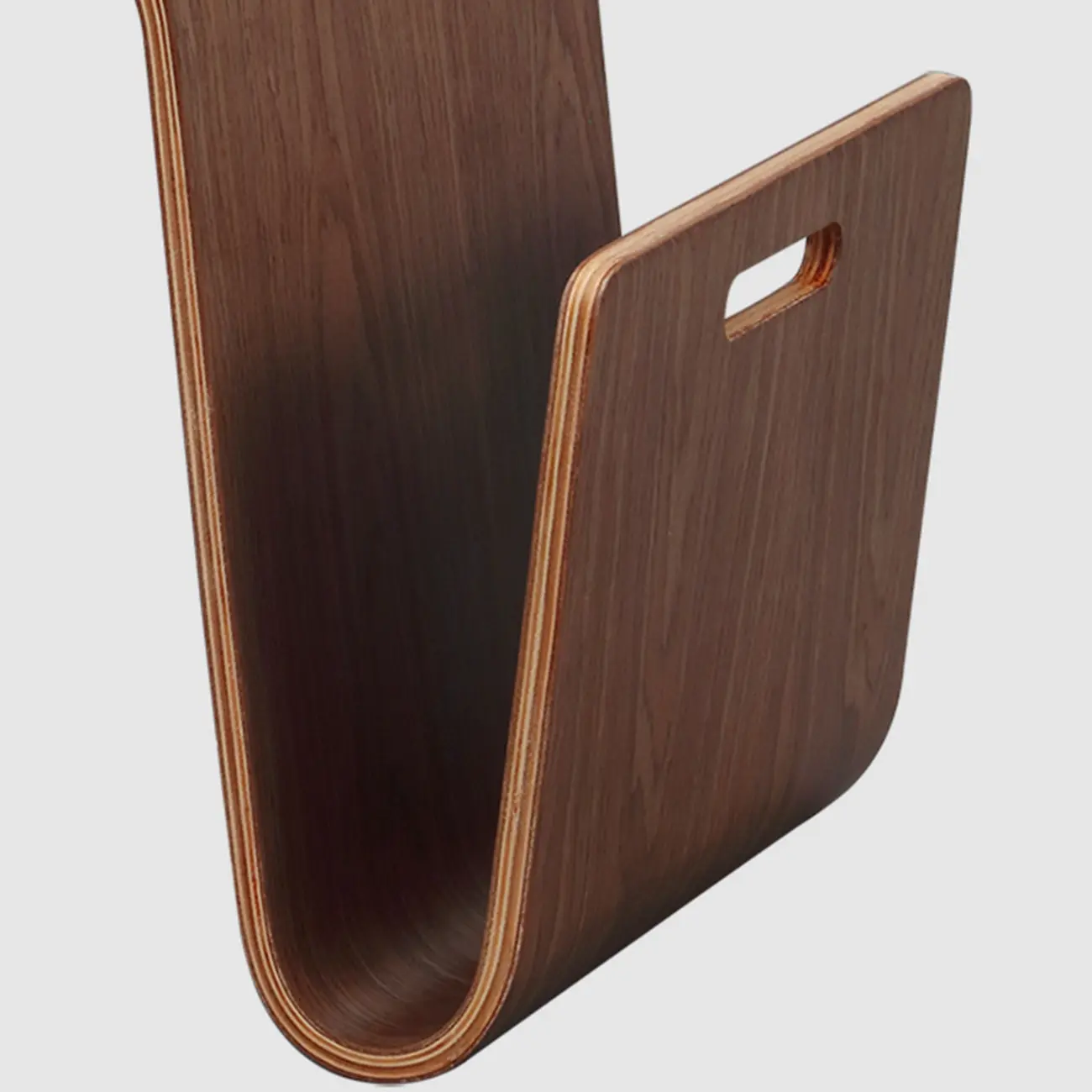 Unique Natural Wooden Side Table with Magazine Rack