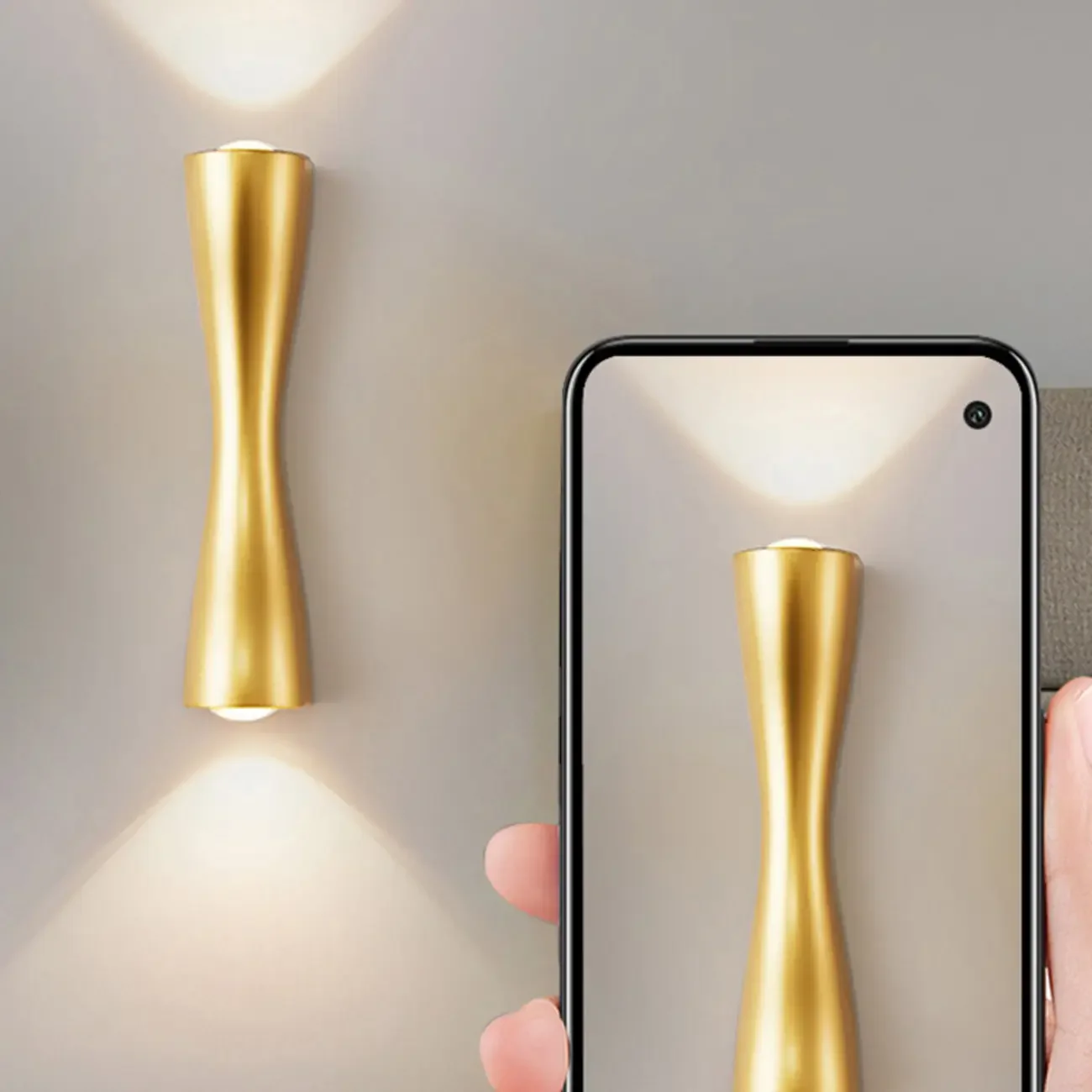 Modern 2-Light Black and Gold Curved Wall Sconce