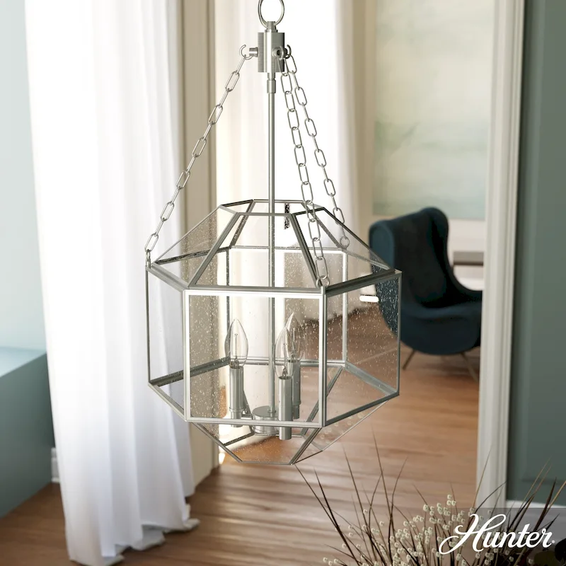 Hunter 15  Indria 3-Light Pendant - Dining Room, Island, Entry - Industrial, Transitional, Geometric