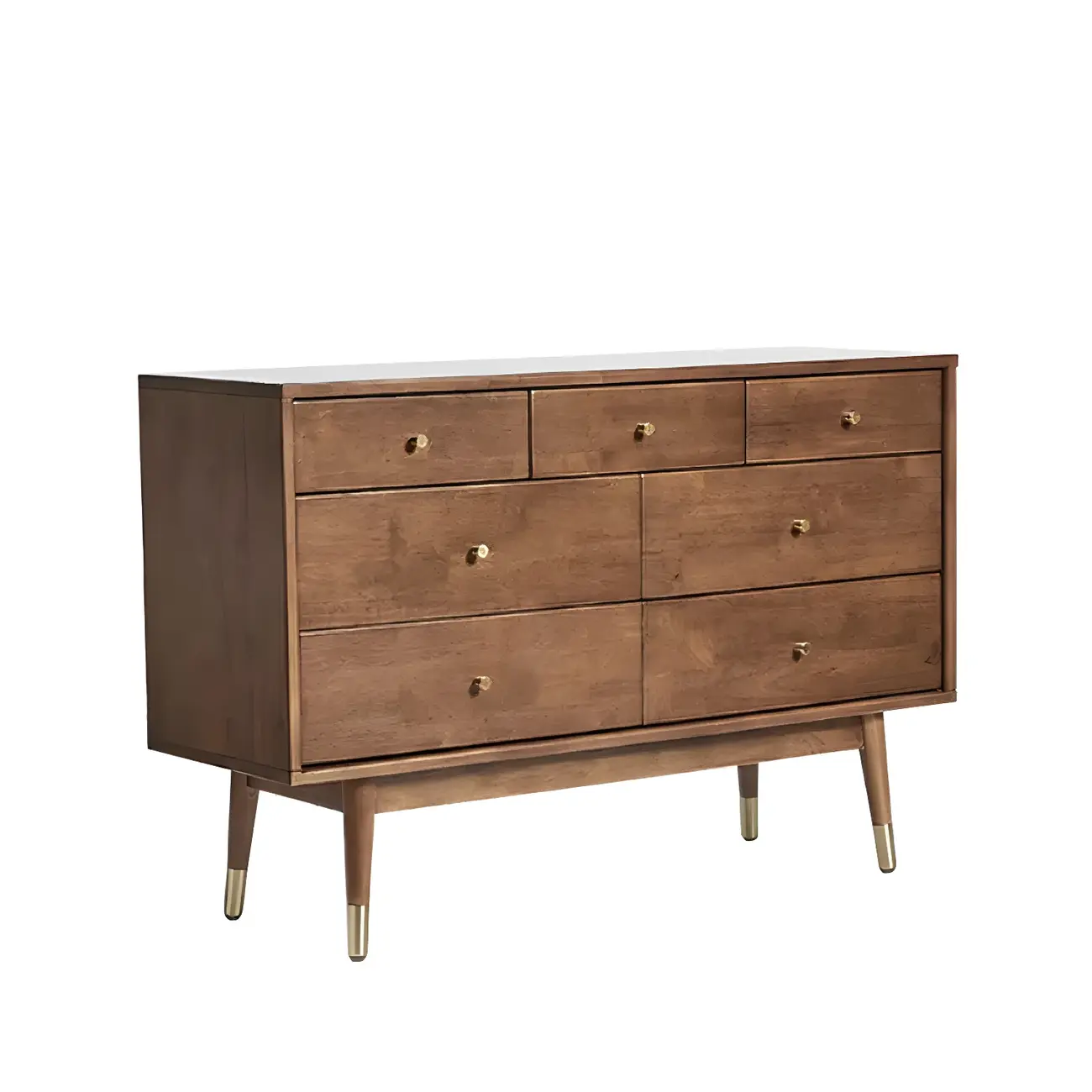 Stylish Wooden Dressers with Gold Accents and Drawers