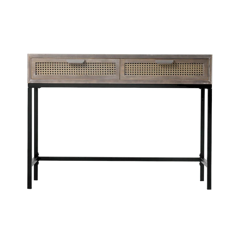 COZAYH 44 Woven Front Modern Farmhouse Console Table Sofa