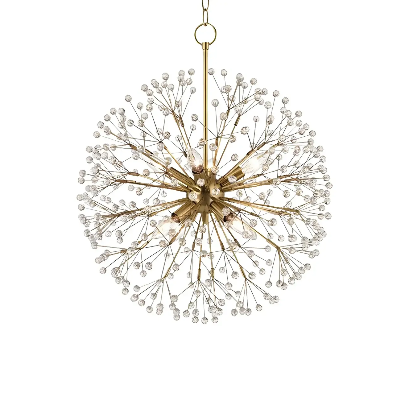 Modern Adjustable Gold Crystal Sputnik Starburst Chandelier