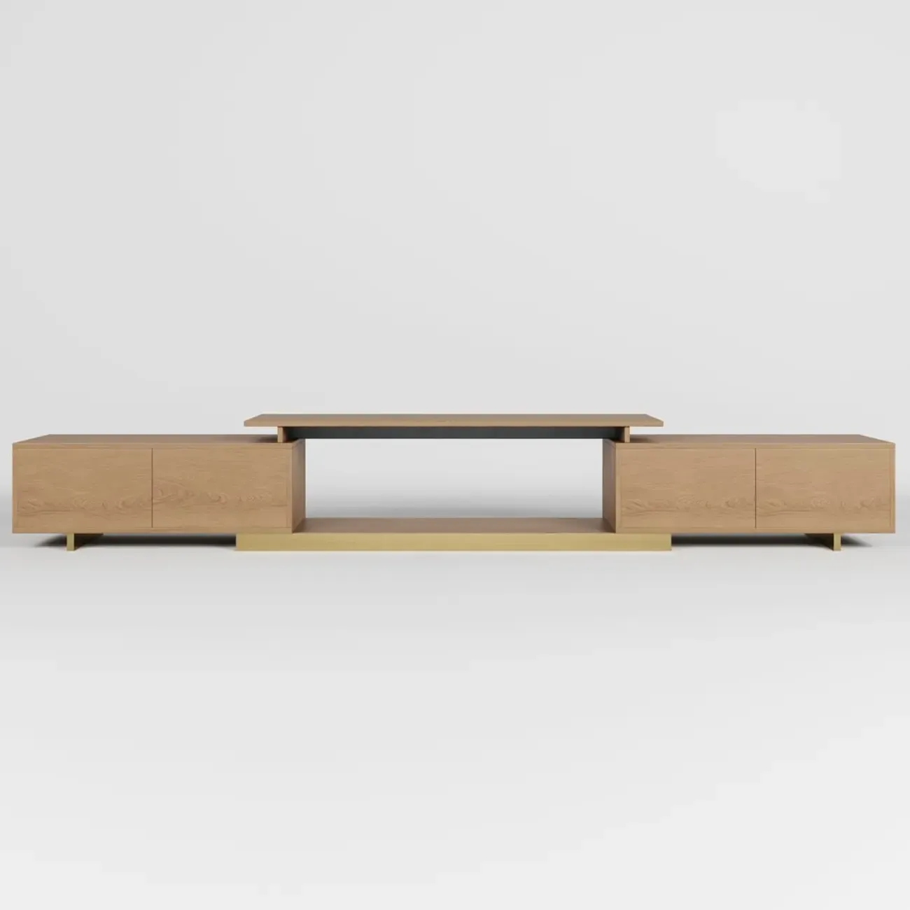 Modern Wood Extendable TV Stand Entertainment Center