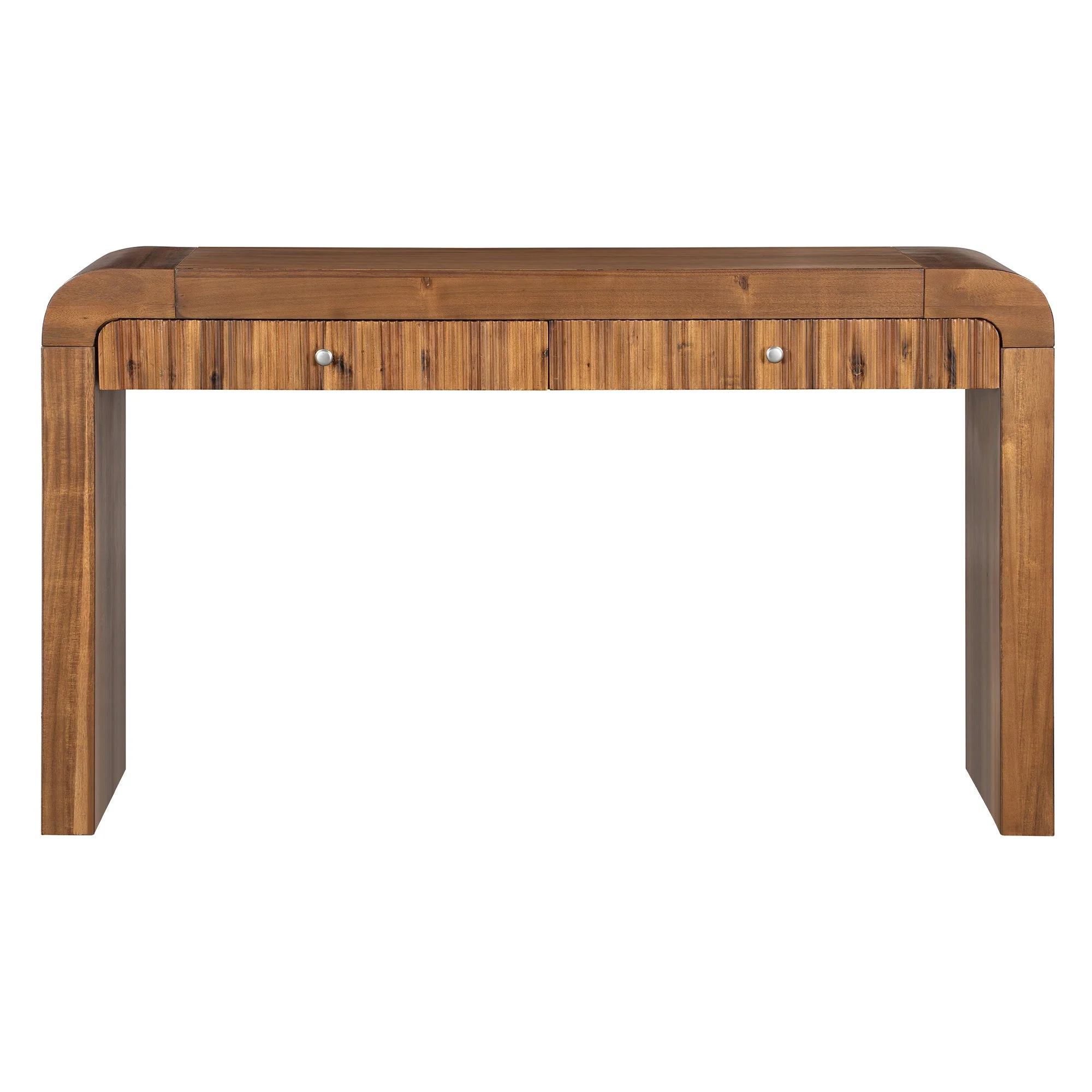 Walker Edison | Entryway Fluted Curve Design Console/Desk Table with Drawers