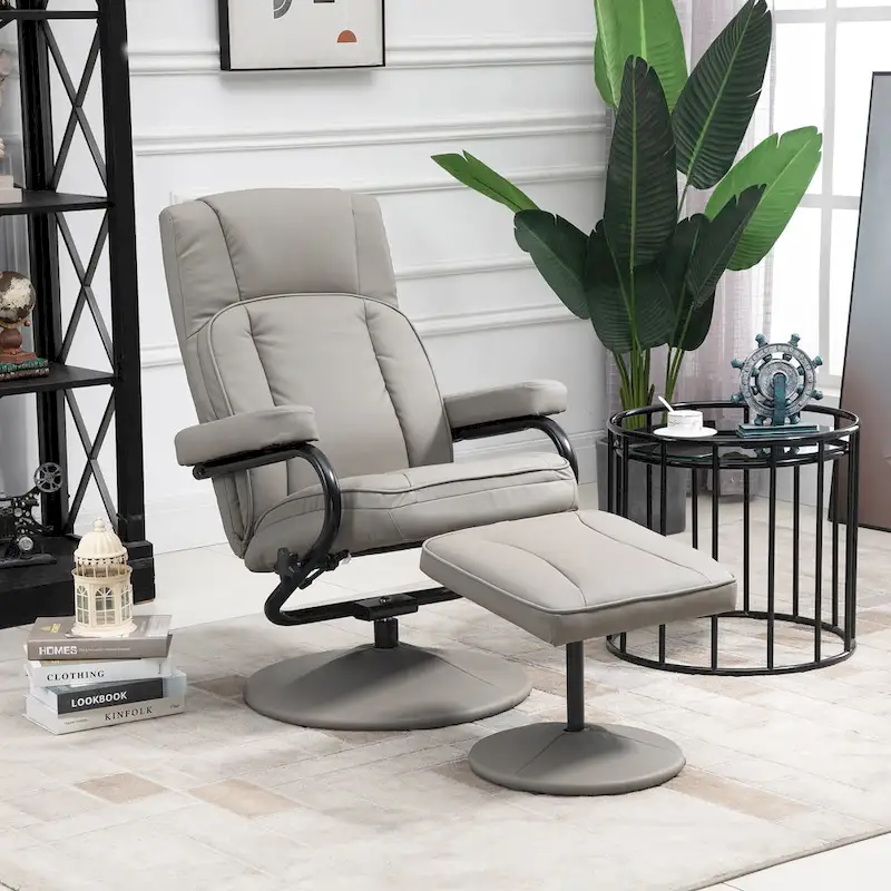 30 High Back Swivel Recliner Chair with Ottoman