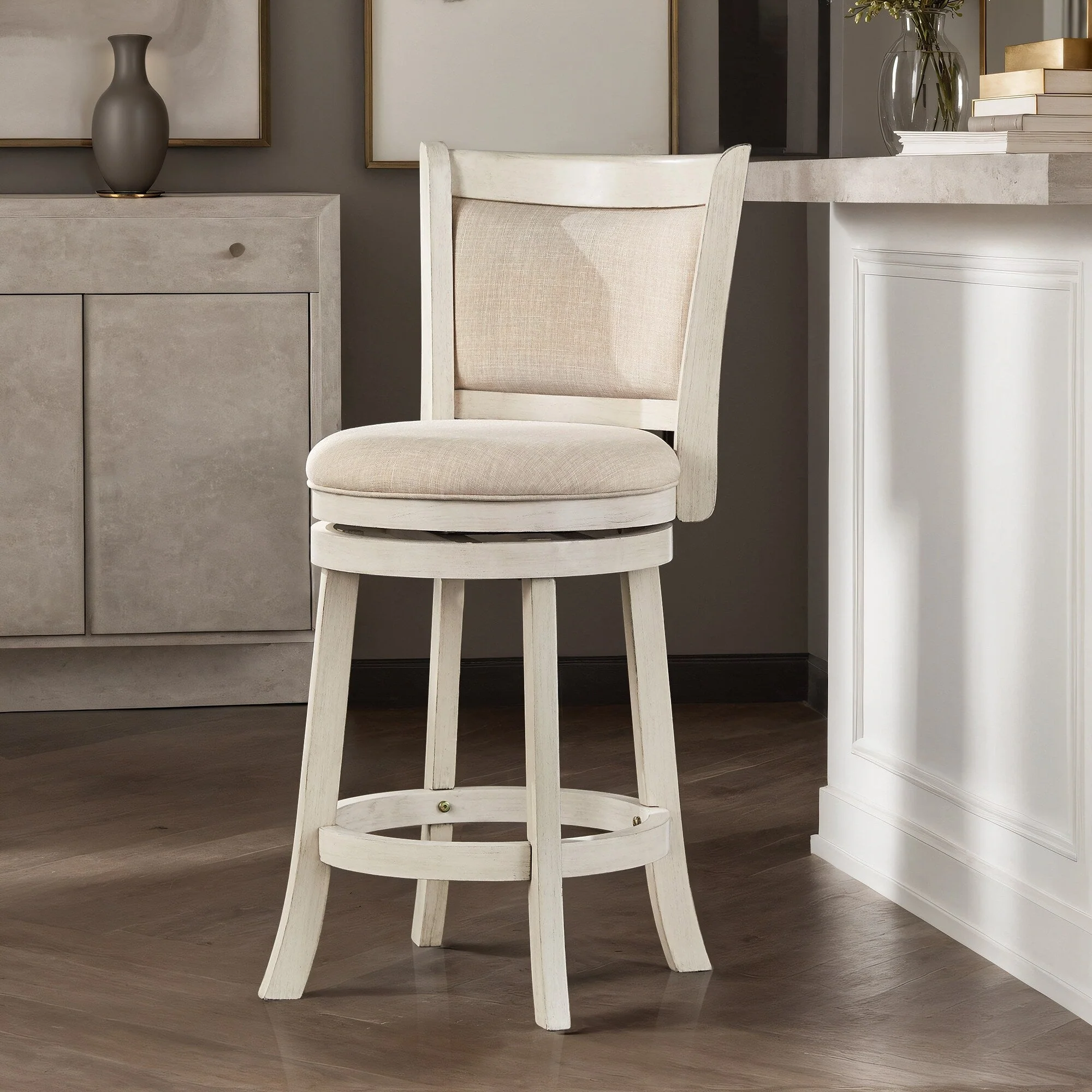 Rovinj Upholstered Back Swivel Stool
