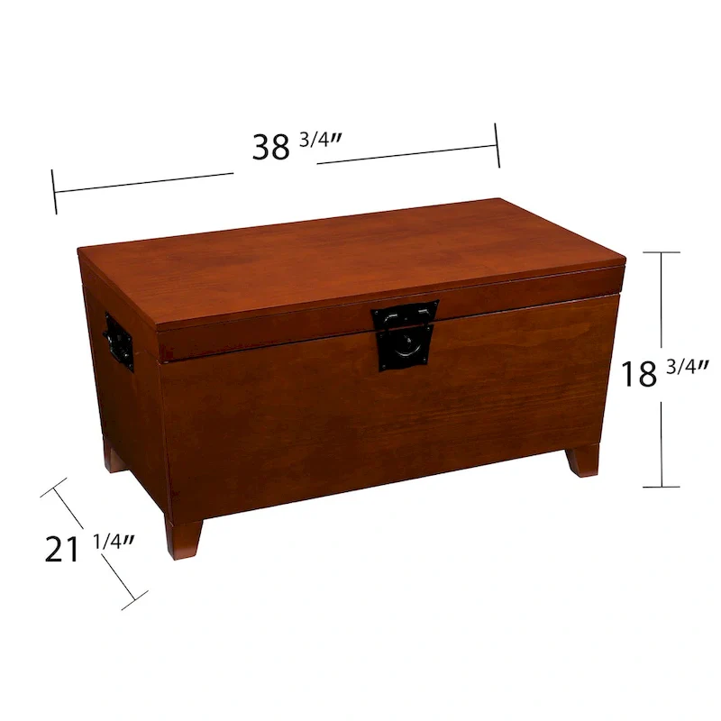SEI Furniture Liatris Oak Wood Trunk Coffee Table and Set of 2 End Tables