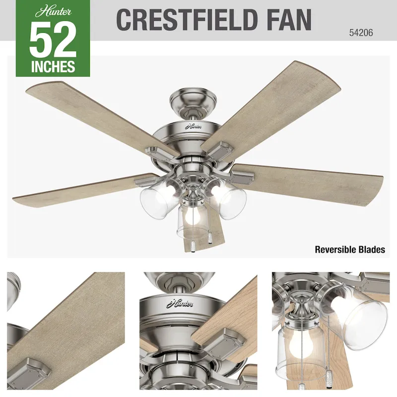 Crestfield 3 Light Ceiling Fan - 049694542069 - 26 Inches