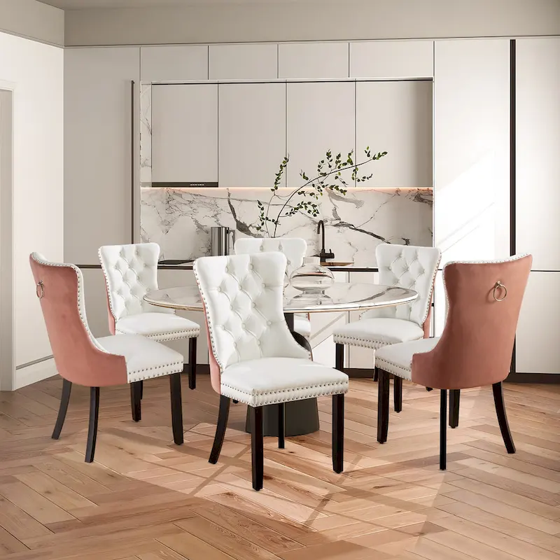 Modern Tufted Velvet Side Dining Chairs (Set of 4)