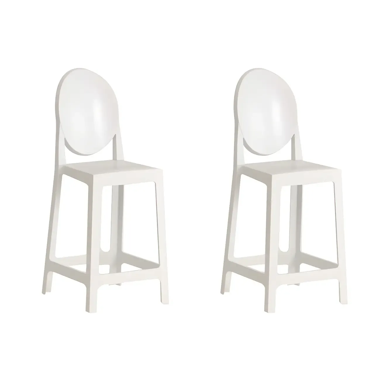 Modern Acrylic Smooth Elegant Circular Backrest Bar Stool