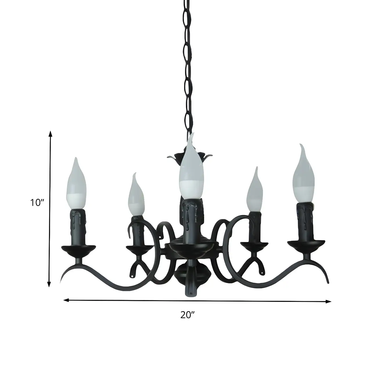 Industrial Black Metal Candelabra Chandelier