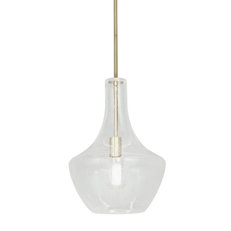 Justice Design Group EVOLV Fusion Harlow 14-inch Pendant with Seeded Glass