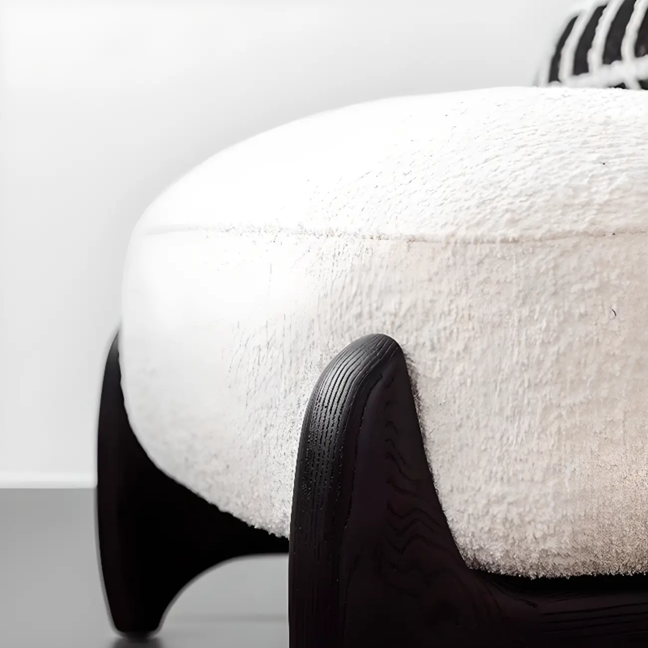 Modern Fabric Black Slipper Chair with Cushion