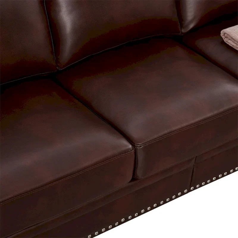 Classic Living Room Nails Sofa,Faux Leather