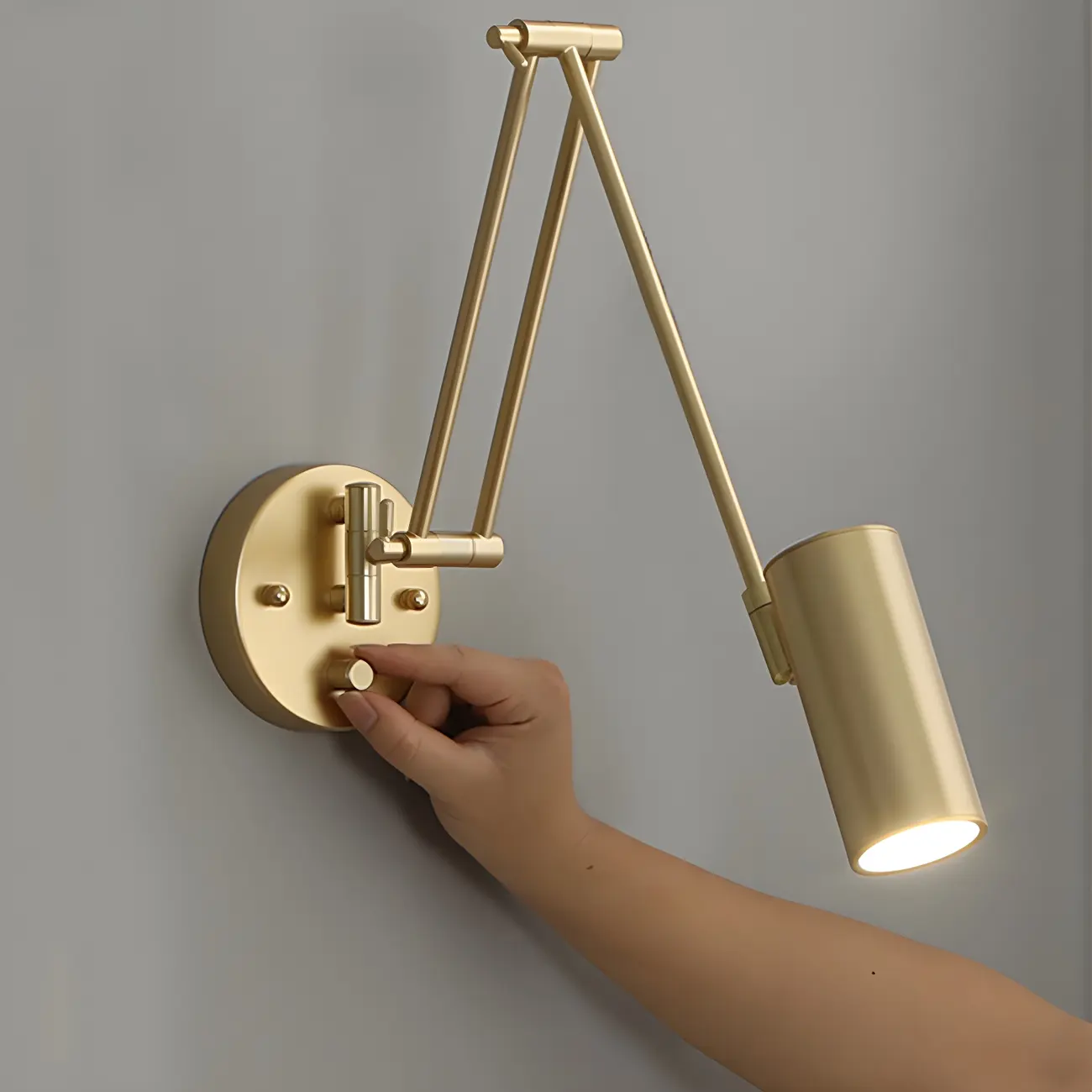 Elegant Streamlined Metal Swing Arm Wall Light